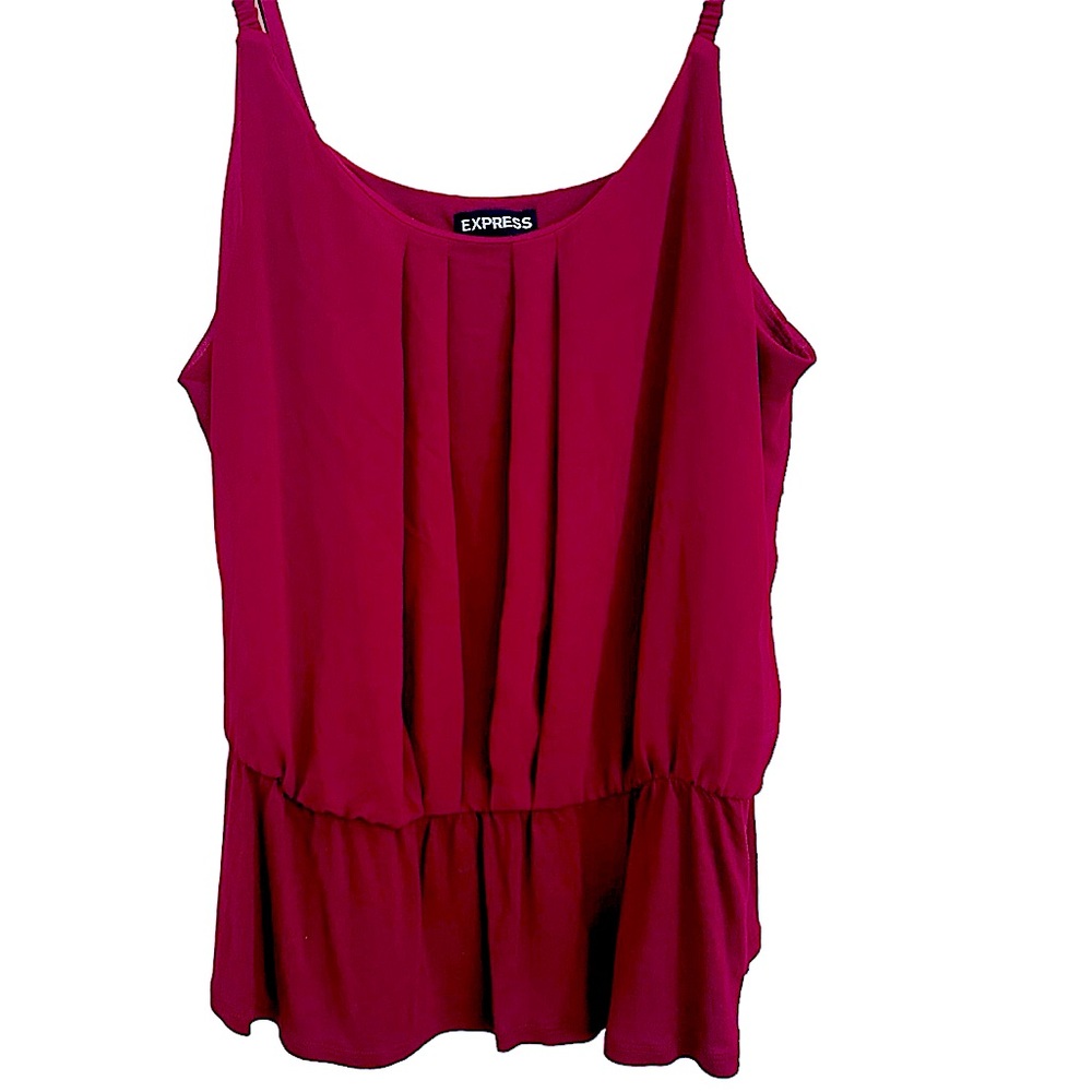 Express Burgundy Flowy Tank Top in size Medium - Picture 3 of 3